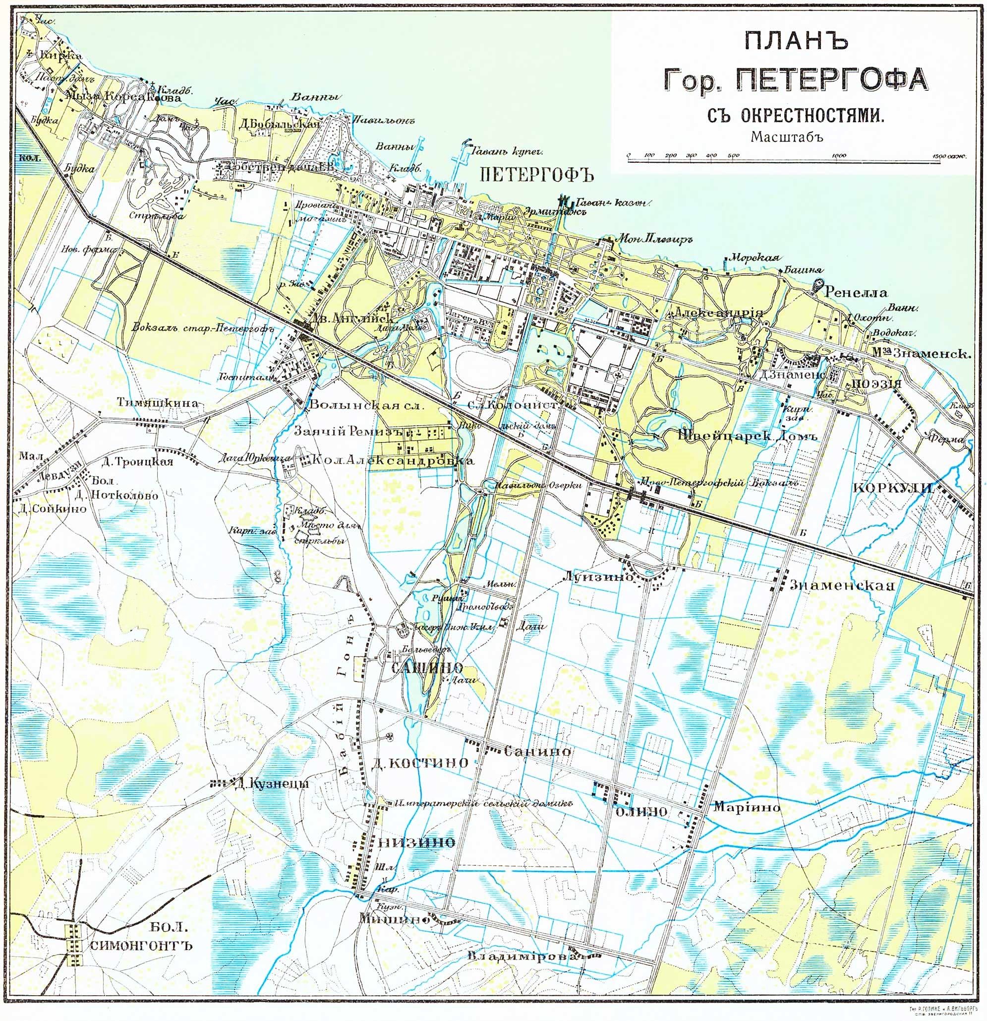 План петродворца карта